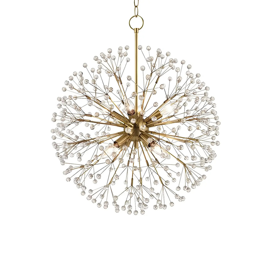 Lustre moderne Sputnik en cristal doré réglable, à motif d'étoile, réglable