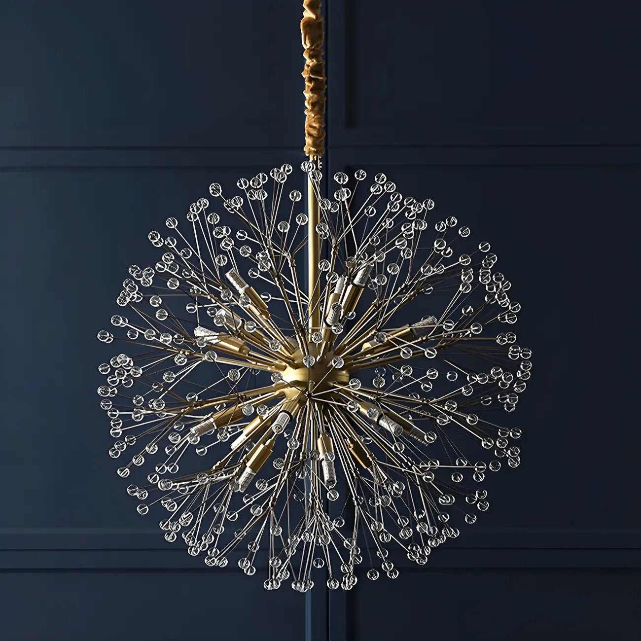 Lustre moderne Sputnik en cristal doré réglable, à motif d'étoile, réglable
