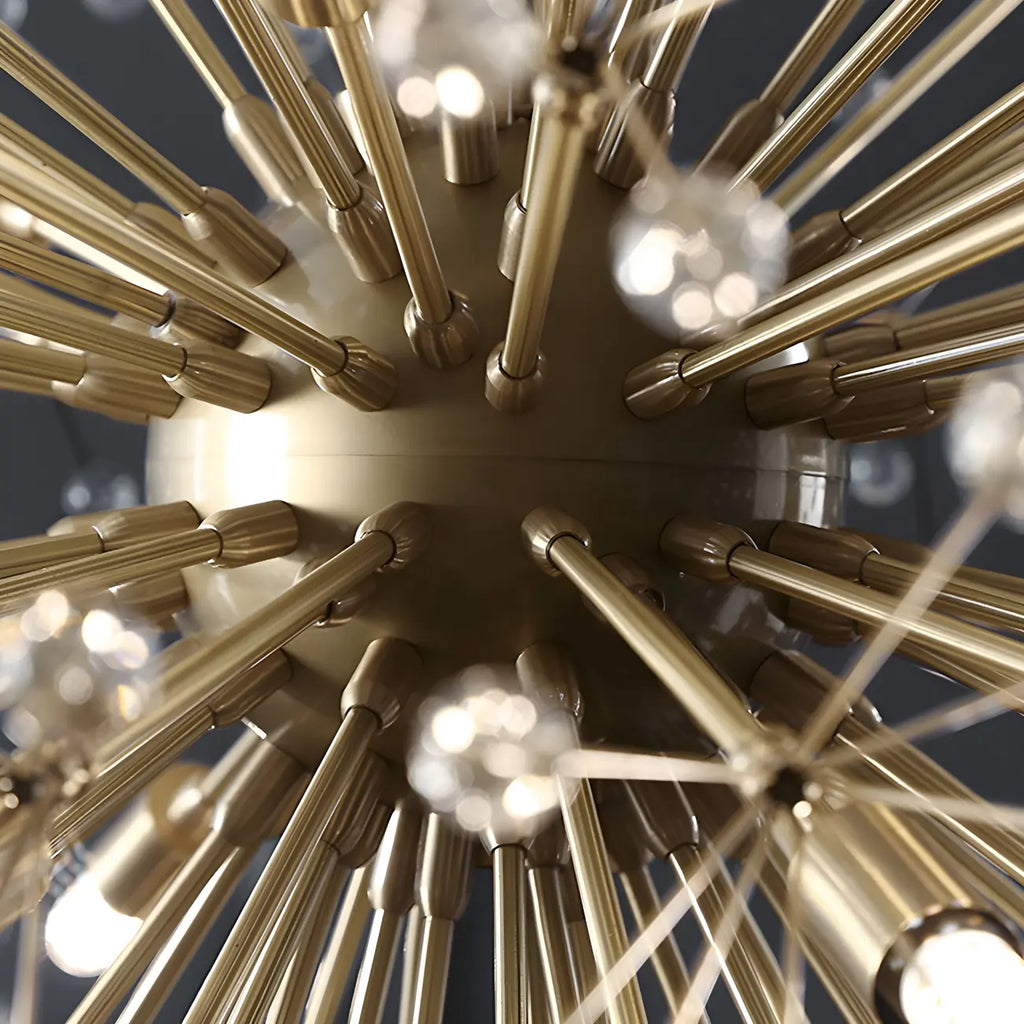 Lustre moderne Sputnik en cristal doré réglable, à motif d'étoile, réglable
