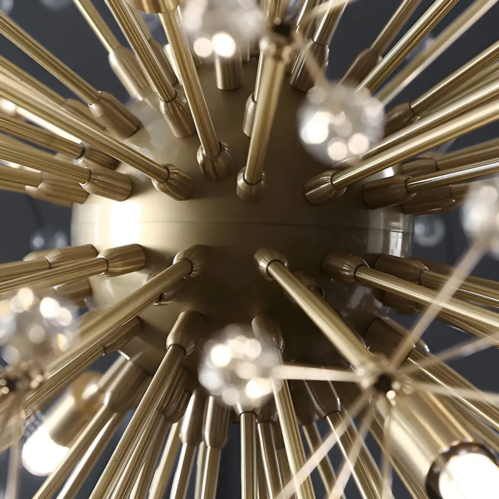 Lustre moderne Sputnik en cristal doré réglable, à motif d'étoile, réglable