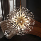 Lustre moderne Sputnik en cristal doré réglable, à motif d'étoile, réglable
