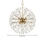 Lustre moderne Sputnik en cristal doré réglable, à motif d'étoile, réglable