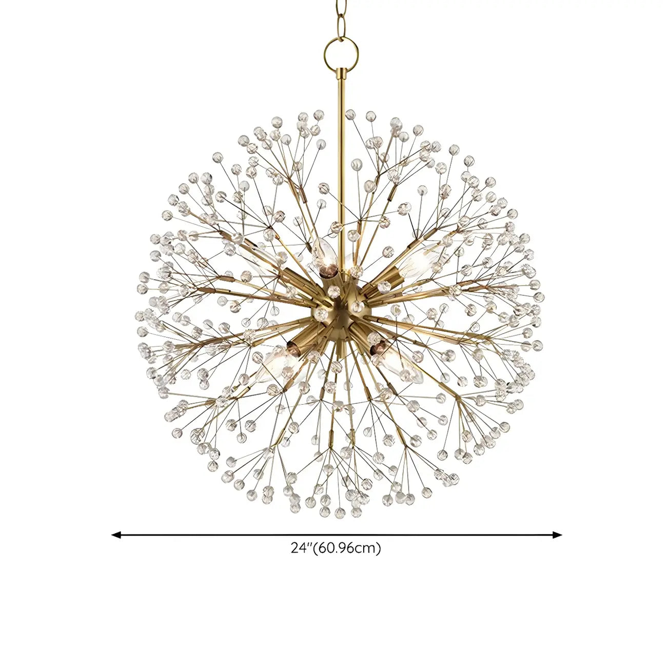 Lustre moderne Sputnik en cristal doré réglable, à motif d'étoile, réglable