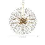 Lustre moderne Sputnik en cristal doré réglable, à motif d'étoile, réglable
