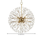 Lustre moderne Sputnik en cristal doré réglable, à motif d'étoile, réglable