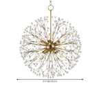 Lustre moderne Sputnik en cristal doré réglable, à motif d'étoile, réglable