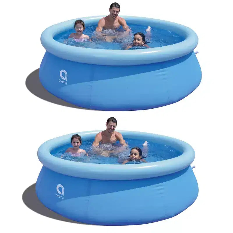 JJLeisure 8' x 25 Prompt Set Inflatable Outdoor Backyard Swimming Pool (2 Pack)