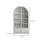 Vitrine moderne cintrée en bois et porte vitrée