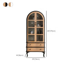 Vitrine moderne cintrée en bois et porte vitrée