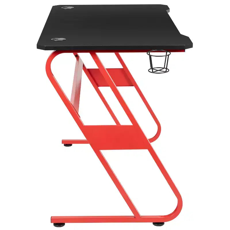 Bureau gaming ergonomique Flash Furniture avec porte-gobelet et crochet pour casque