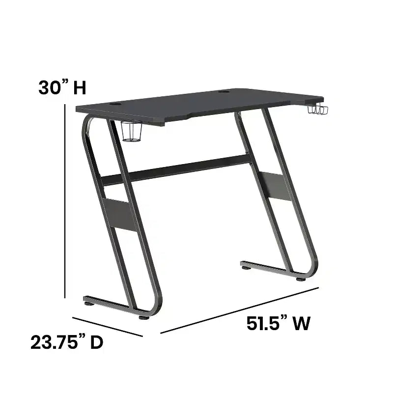 Bureau gaming ergonomique Flash Furniture avec porte-gobelet et crochet pour casque
