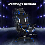 Chaise de Massage et de Gaming Inclinable et Pivotante Costway avec Soutien Lombaire Blanche\Bleue\Grise\Rouge