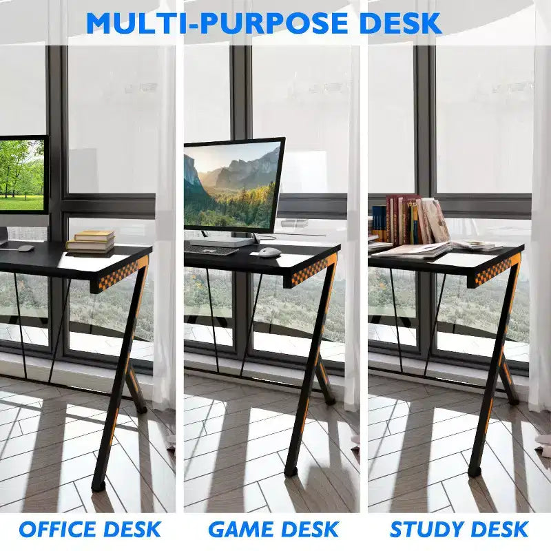 Costway Bureau Gaming Ordinateur Portable Table de Travail Ergonomique Maison Bureau Neuf