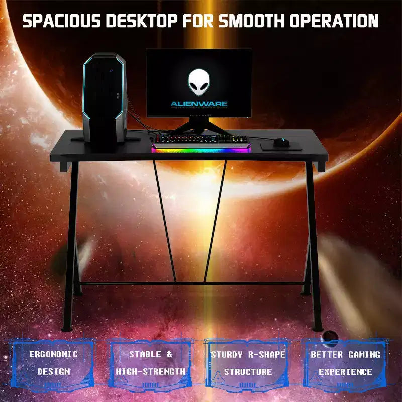 Costway Bureau Gaming Ordinateur Portable Table de Travail Ergonomique Maison Bureau Neuf