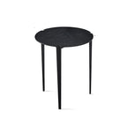 Table basse ronde en bois noir de style scandinave chic