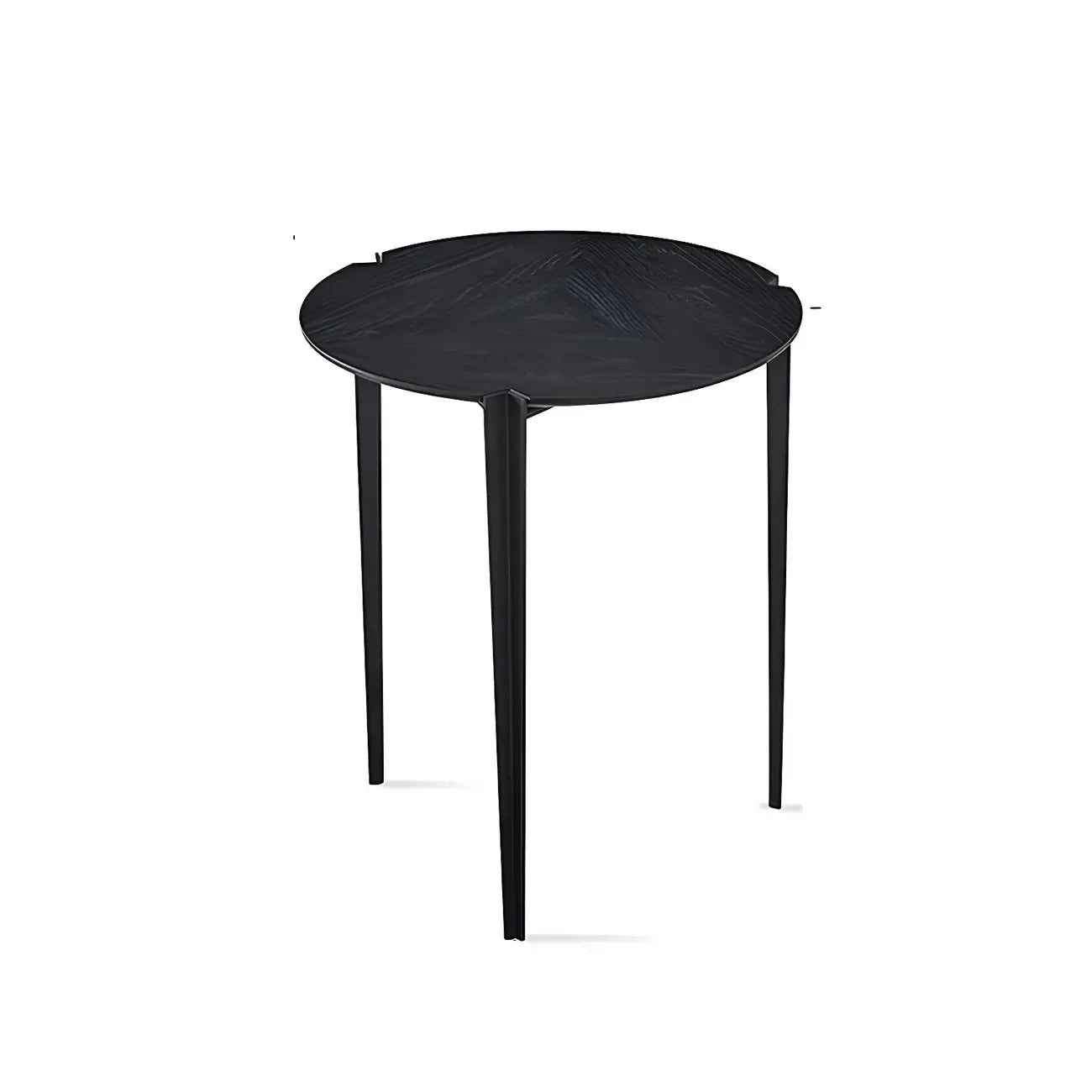Table basse ronde en bois noir de style scandinave chic