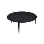 Table basse ronde en bois noir de style scandinave chic