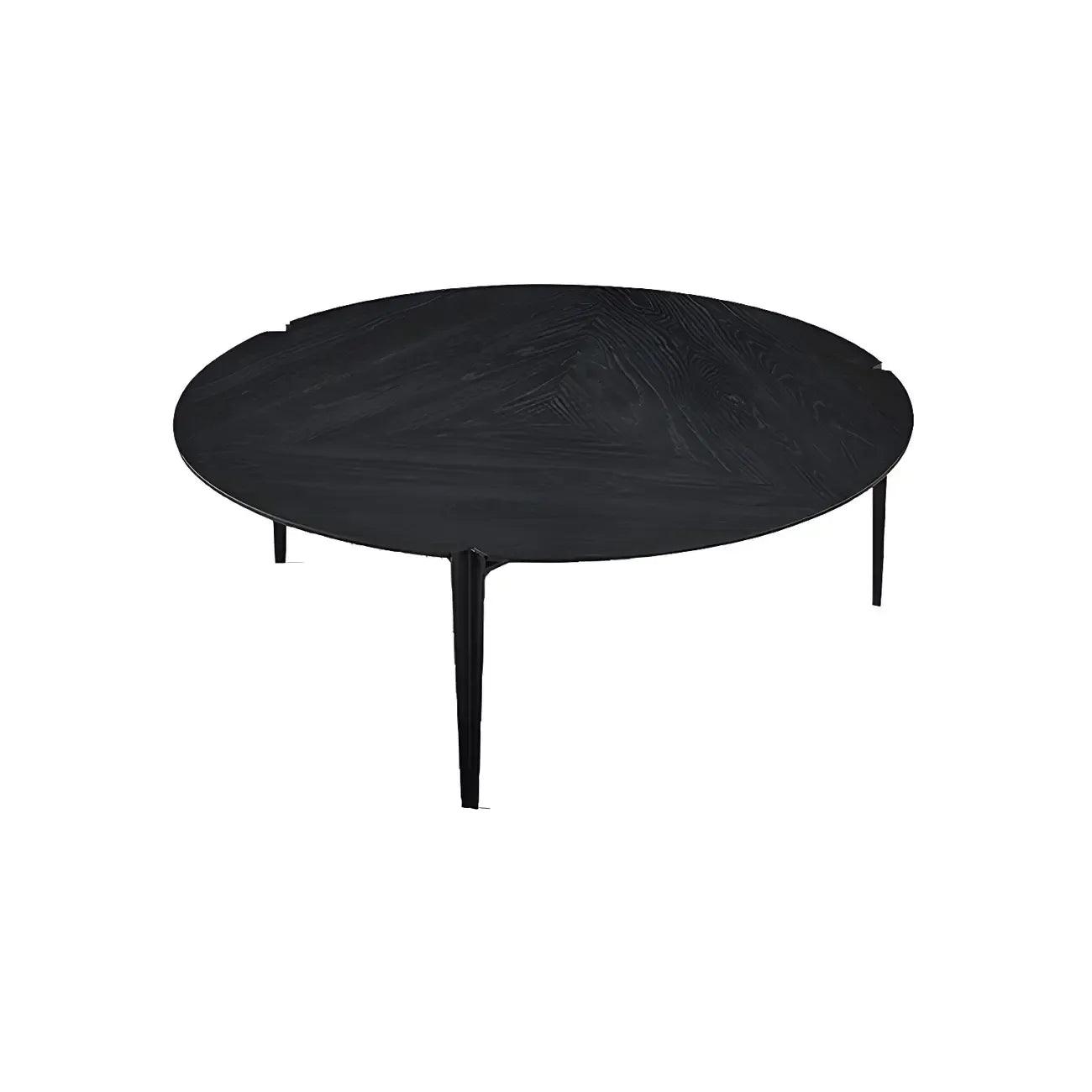 Table basse ronde en bois noir de style scandinave chic