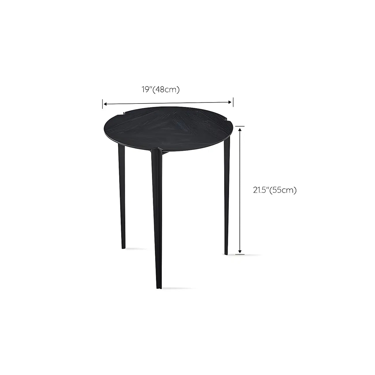Table basse ronde en bois noir de style scandinave chic