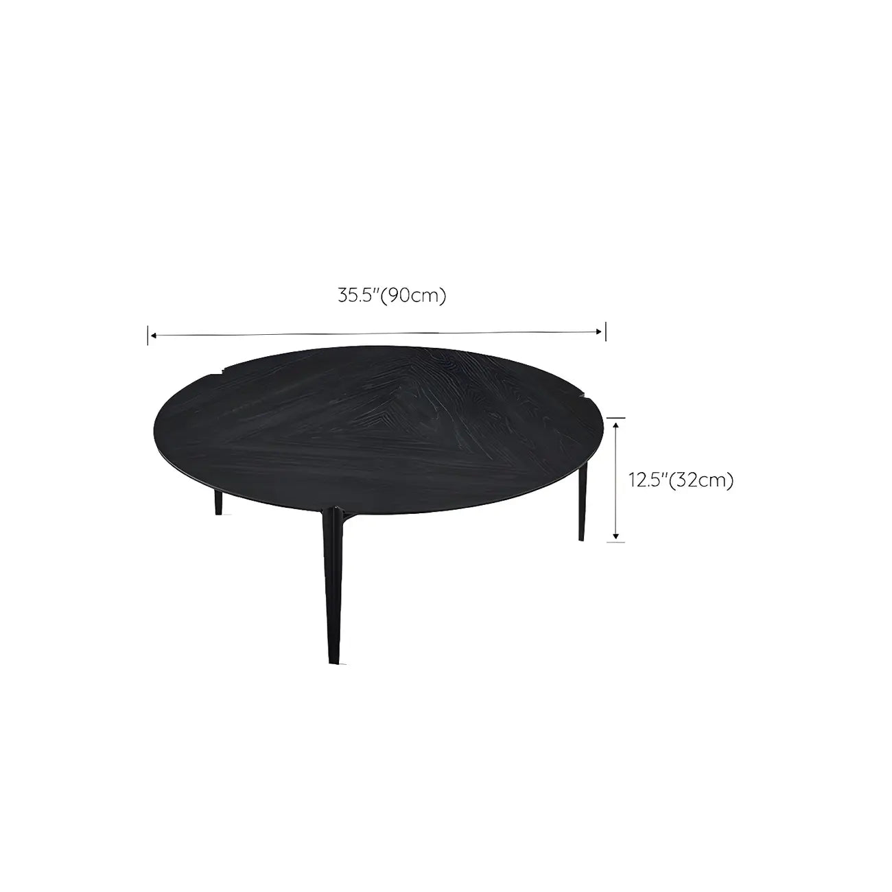 Table basse ronde en bois noir de style scandinave chic