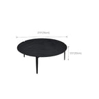 Table basse ronde en bois noir de style scandinave chic