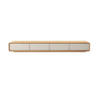 Mobile TV sospeso lungo 79, in legno naturale, con cassetti
