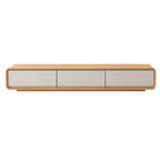 Mobile TV sospeso lungo 79, in legno naturale, con cassetti