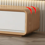 Mobile TV sospeso lungo 79, in legno naturale, con cassetti