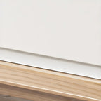 Mobile TV sospeso lungo 79, in legno naturale, con cassetti