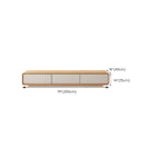 Mobile TV sospeso lungo 79, in legno naturale, con cassetti