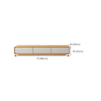 Mobile TV sospeso lungo 79, in legno naturale, con cassetti
