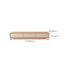 Mobile TV sospeso lungo 79, in legno naturale, con cassetti