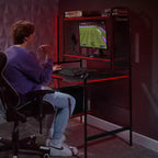 Scrivania da gioco in rete iCarus con ripiano in legno - X Rocker