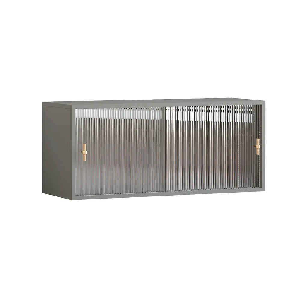 Vitrine rectangulaire en bois et porte vitrée pour salon