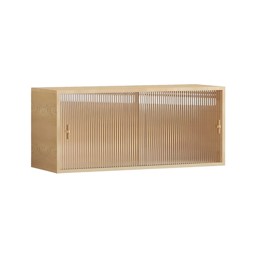 Vitrine rectangulaire en bois et porte vitrée pour salon