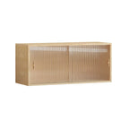 Vitrine rectangulaire en bois et porte vitrée pour salon