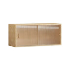 Vitrine rectangulaire en bois et porte vitrée pour salon