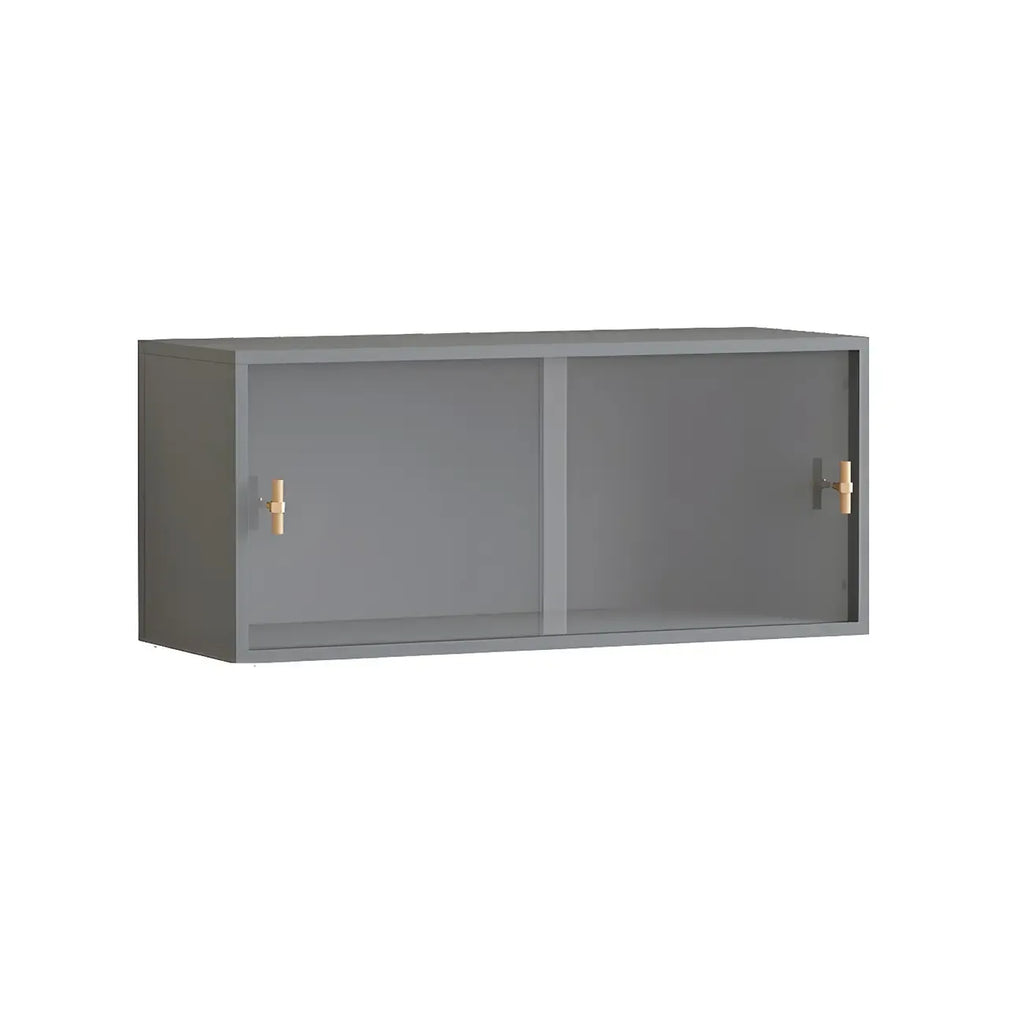 Vitrine rectangulaire en bois et porte vitrée pour salon