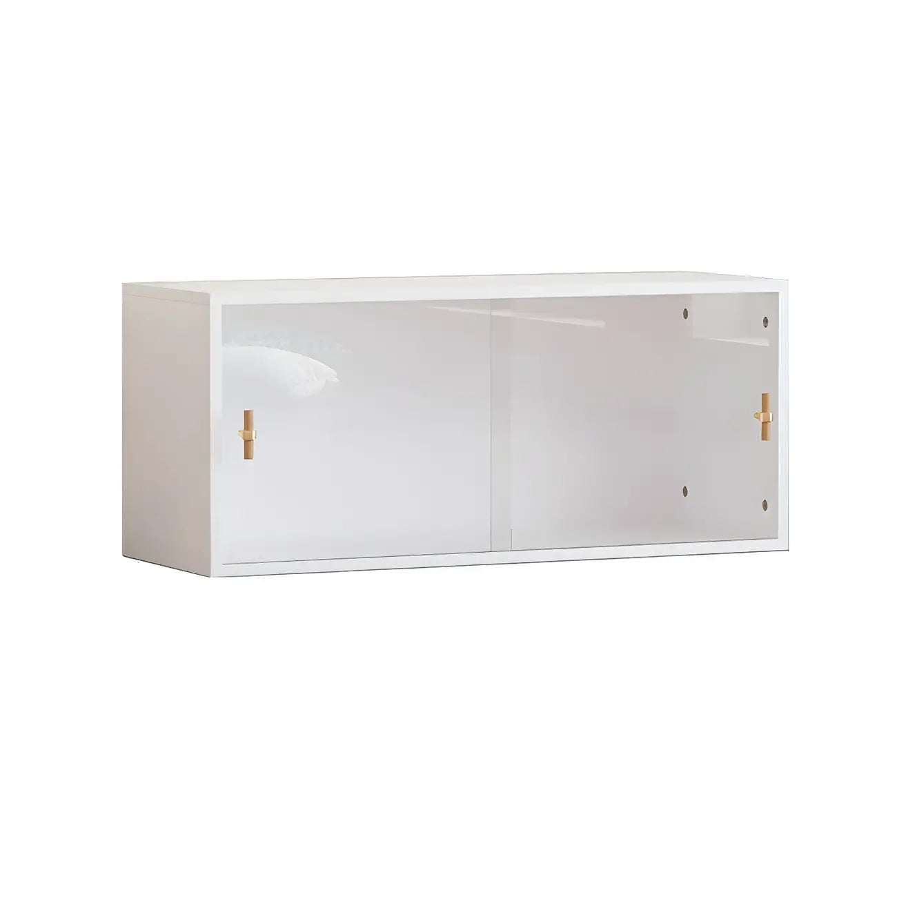 Vitrine rectangulaire en bois et porte vitrée pour salon