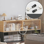 Vitrine rectangulaire en bois et porte vitrée pour salon