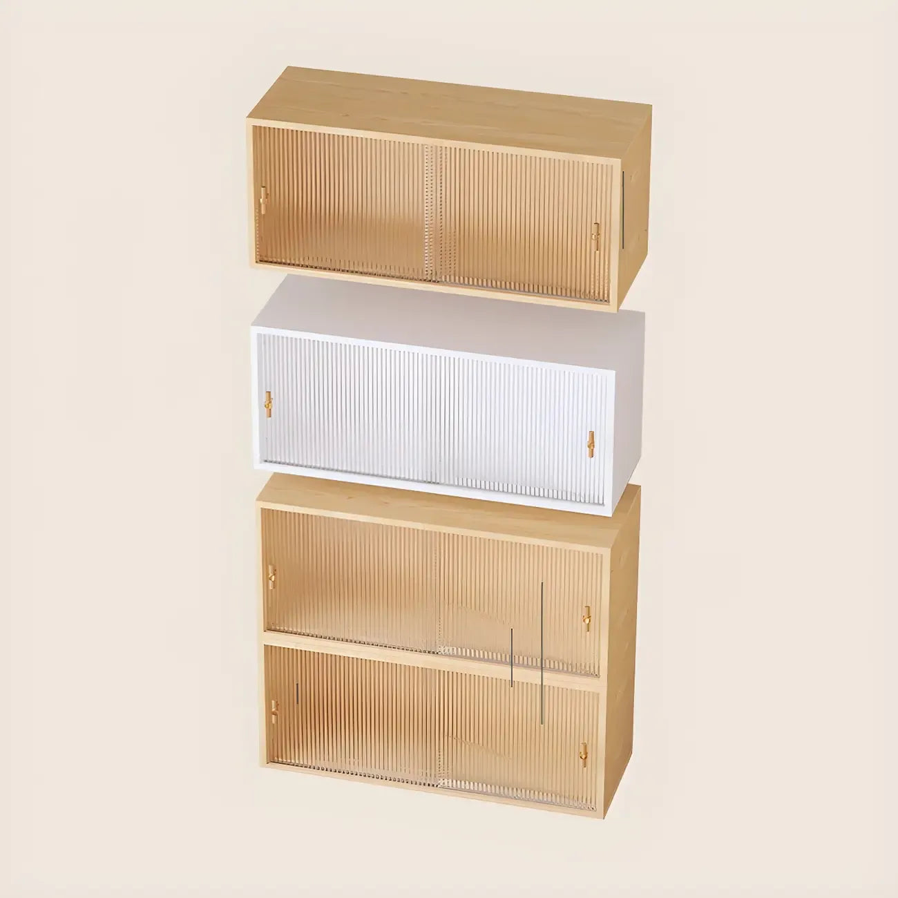 Vitrine rectangulaire en bois et porte vitrée pour salon