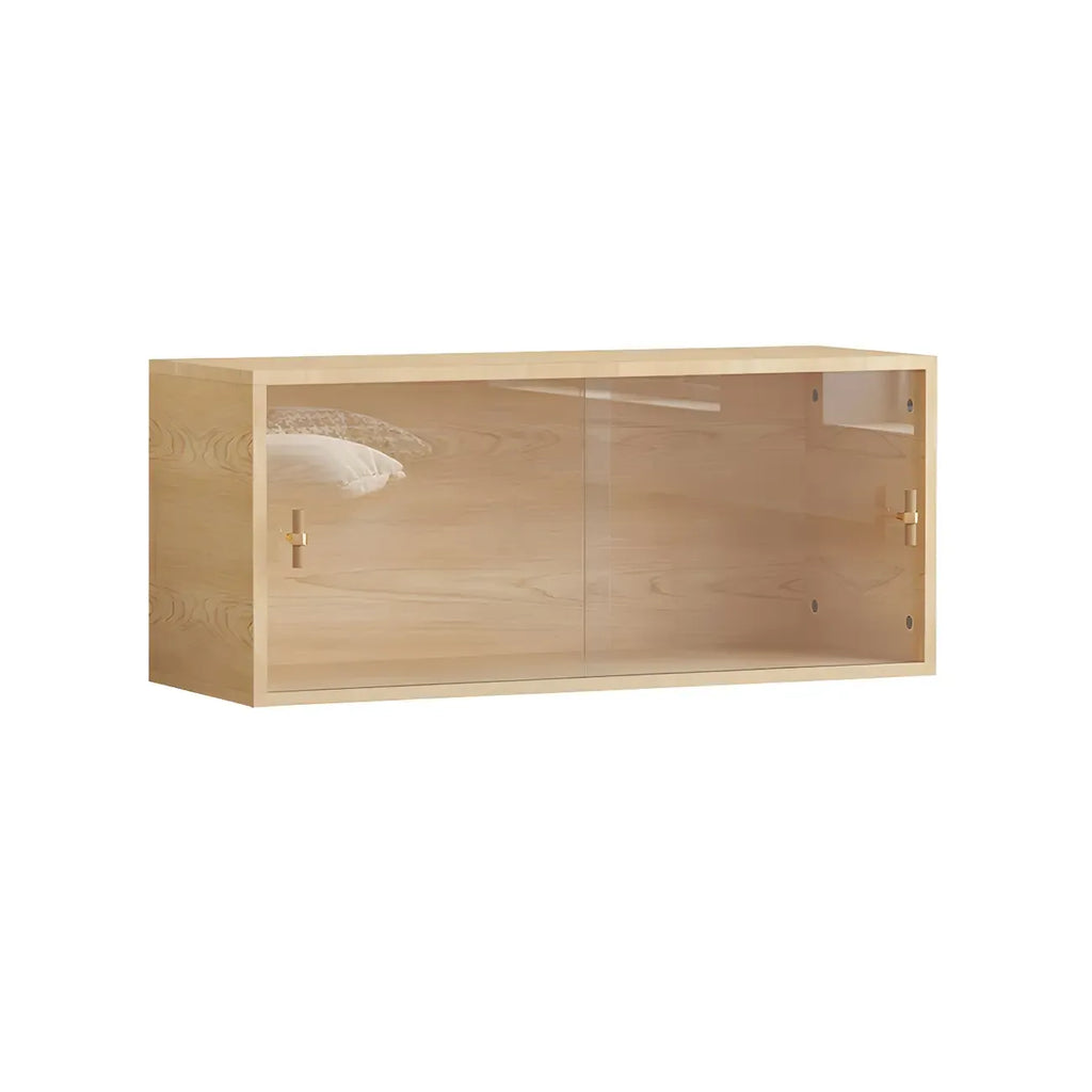 Vitrine rectangulaire en bois et porte vitrée pour salon