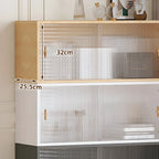 Vitrine rectangulaire en bois et porte vitrée pour salon