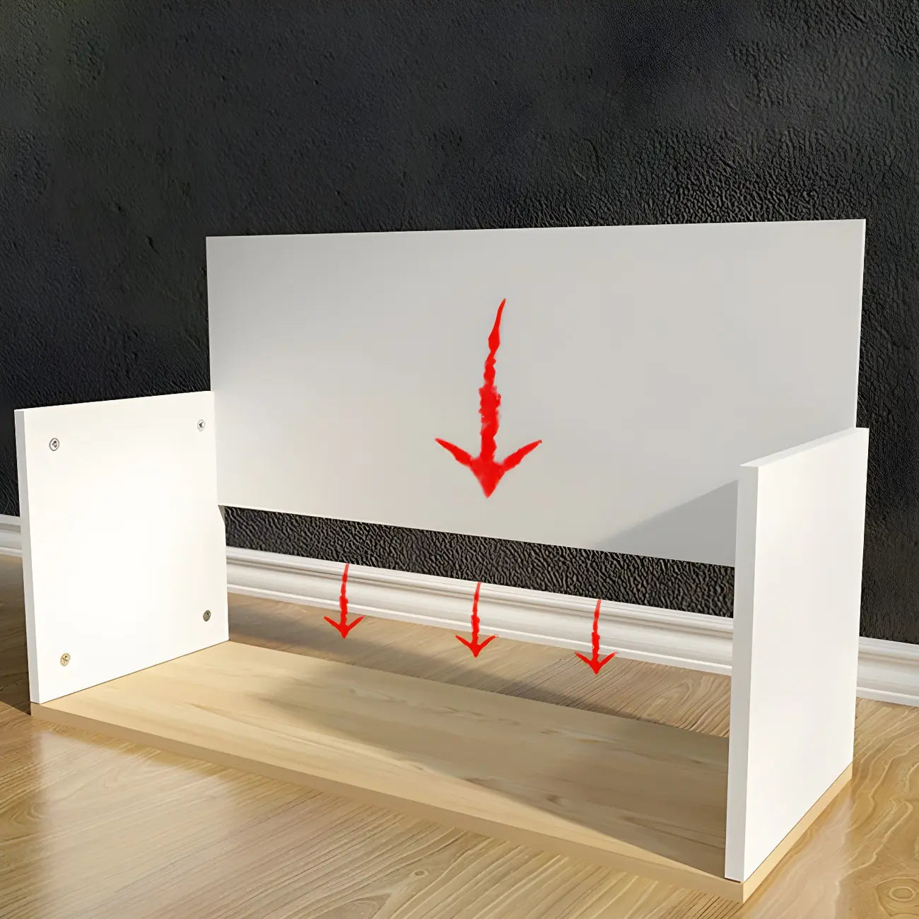 Vitrine rectangulaire en bois et porte vitrée pour salon