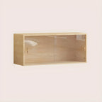 Vitrine rectangulaire en bois et porte vitrée pour salon