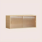 Vitrine rectangulaire en bois et porte vitrée pour salon