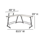 Flash Furniture Scrivania a L 71,5 Scrivania ad angolo per computer, Scrivania ad angolo per ufficio domestico, Scrivania da gioco, Salvaspazio, Facile da montare