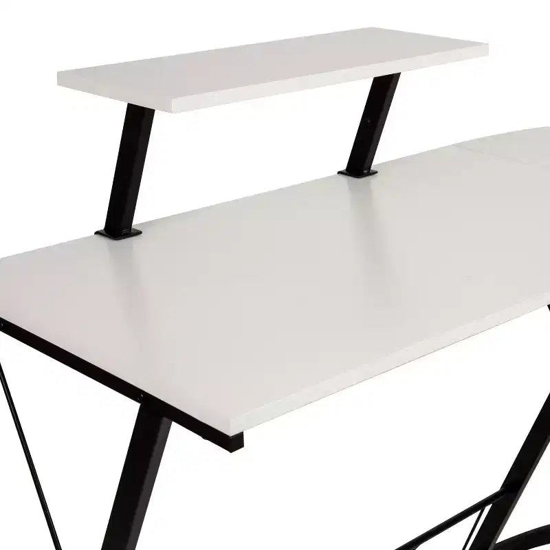 Flash Furniture Scrivania a L 71,5 Scrivania ad angolo per computer, Scrivania ad angolo per ufficio domestico, Scrivania da gioco, Salvaspazio, Facile da montare