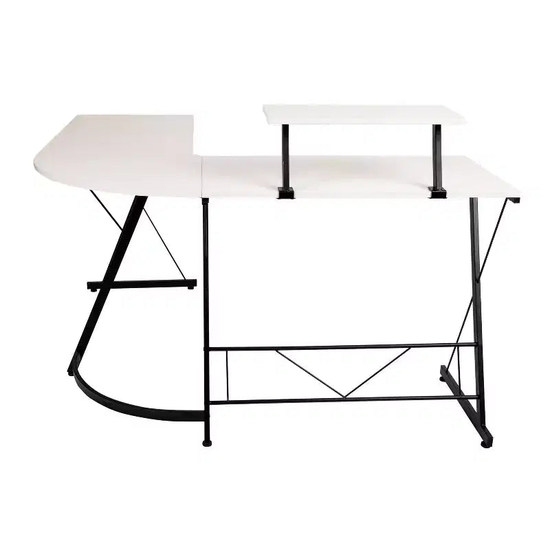 Flash Furniture Scrivania a L 71,5 Scrivania ad angolo per computer, Scrivania ad angolo per ufficio domestico, Scrivania da gioco, Salvaspazio, Facile da montare