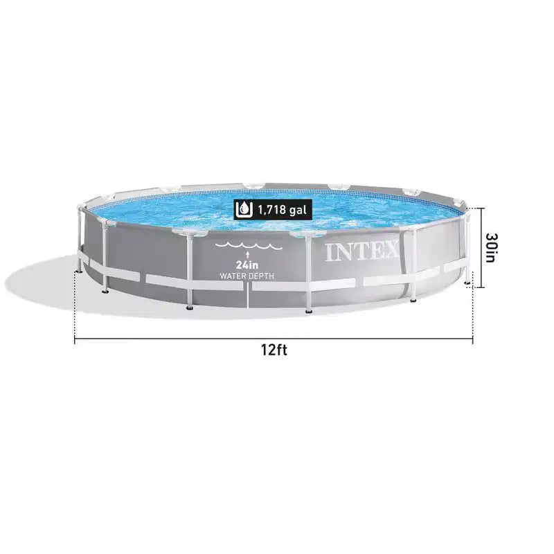 Piscine hors sol ronde Intex Prism Frame 3,66 m x 76 cm et pare-soleil
